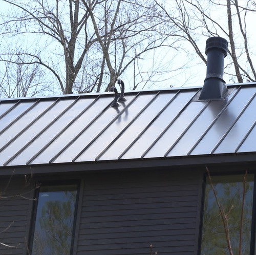 Metal roof on a residence.